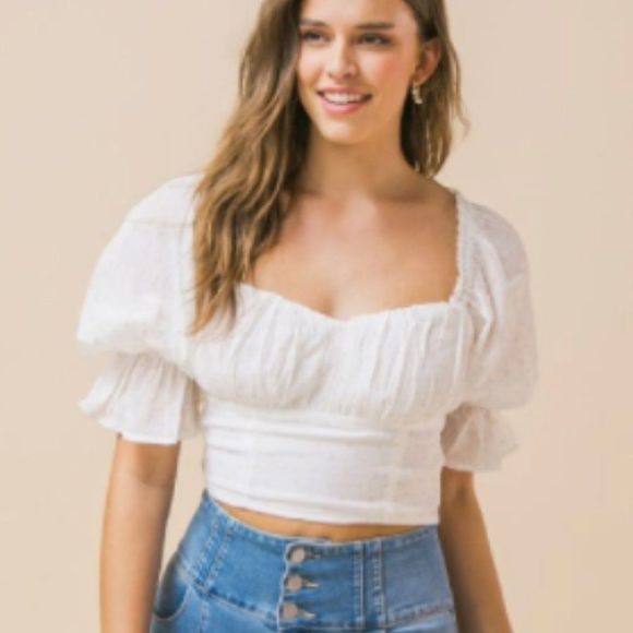 White Crop Top - Picture 3 of 3